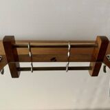 Old large Art Deco wooden coat rack with mirror