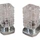 Pair of Vintage Mid-century Wall Sconces 1960s Chrome and Glass