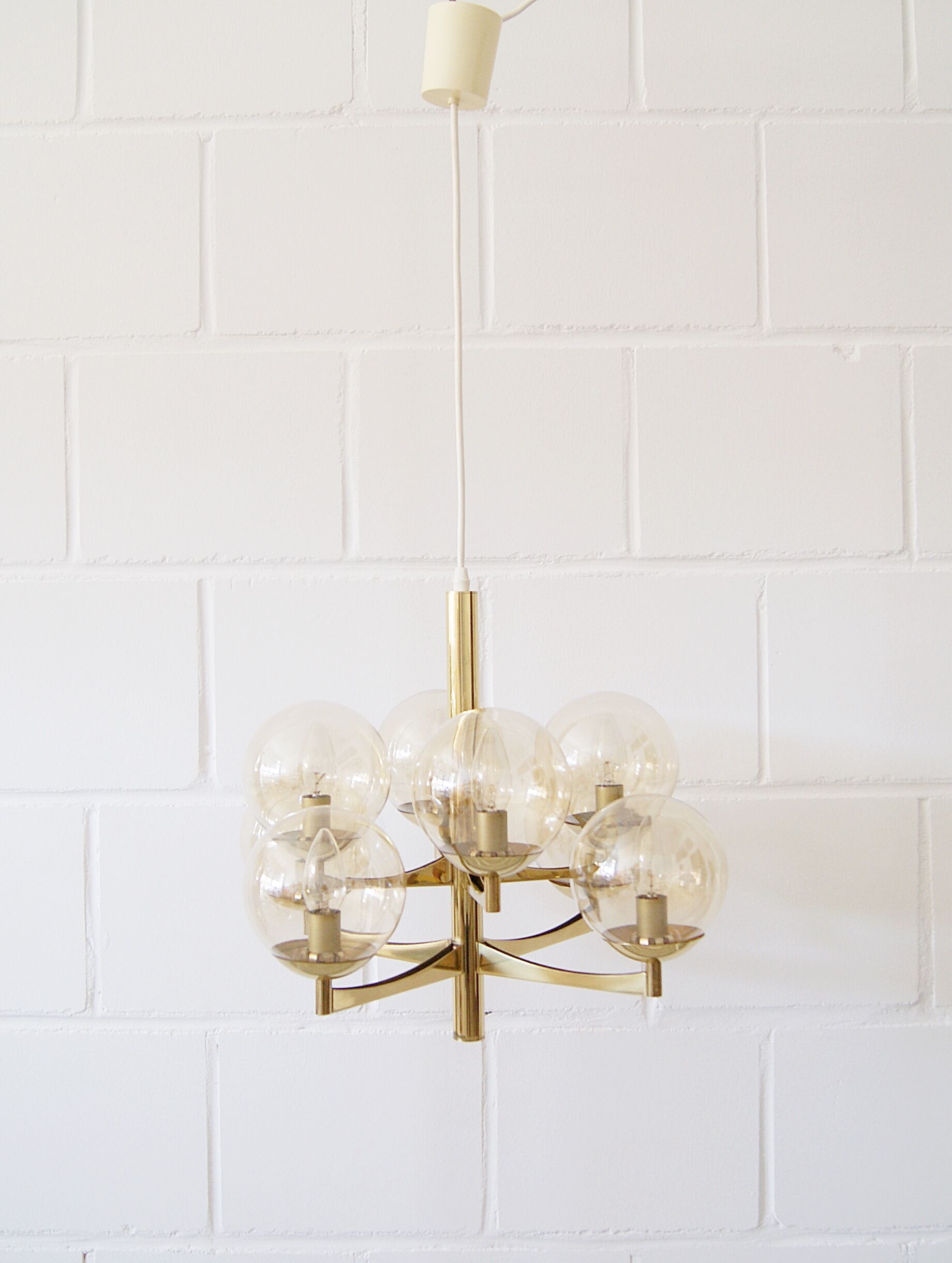 Brass chandeliers from Kaiser, Germany 1960
