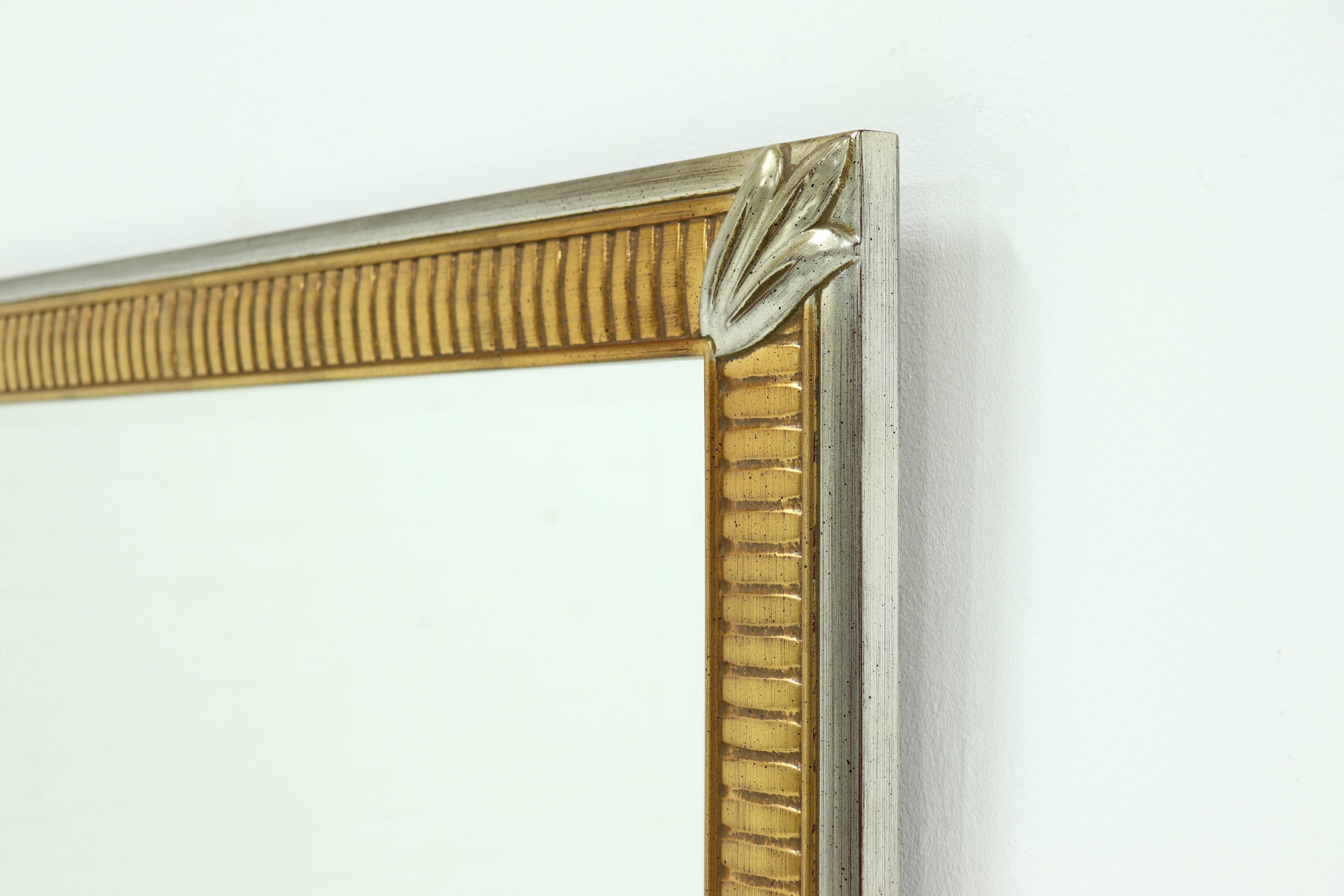 Large Decorative Gold Plated Mirror by Deknudt Belgium 1980s