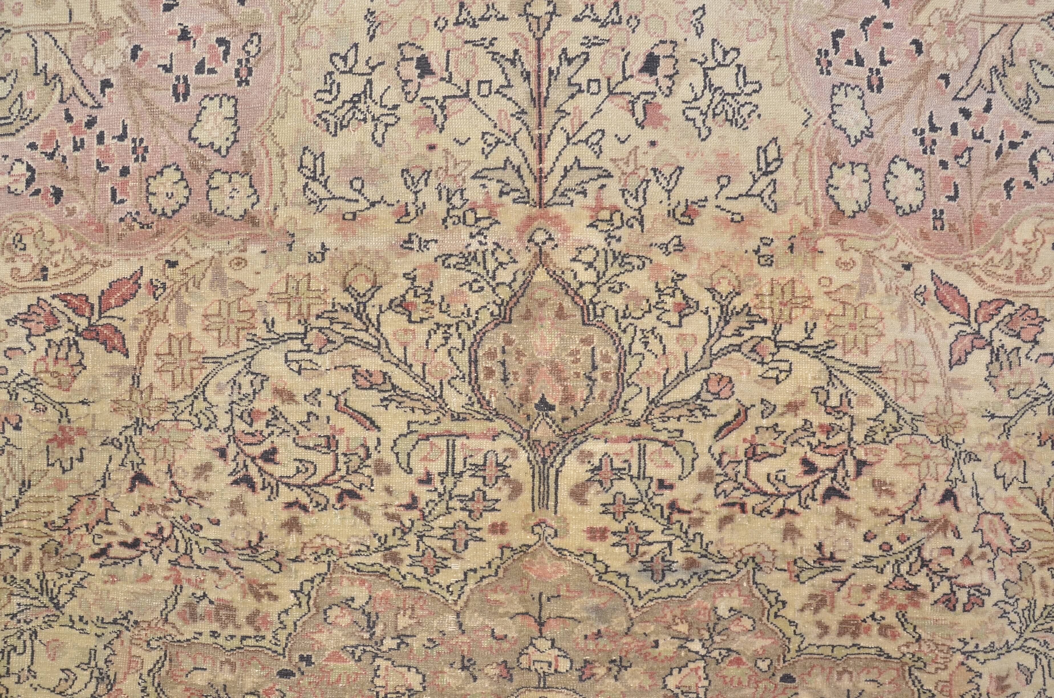 Flower Design Vintage Floor Handknotted Rug sku698