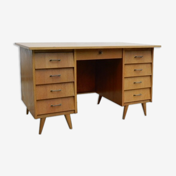 Bureau vintage bois clair années 1950