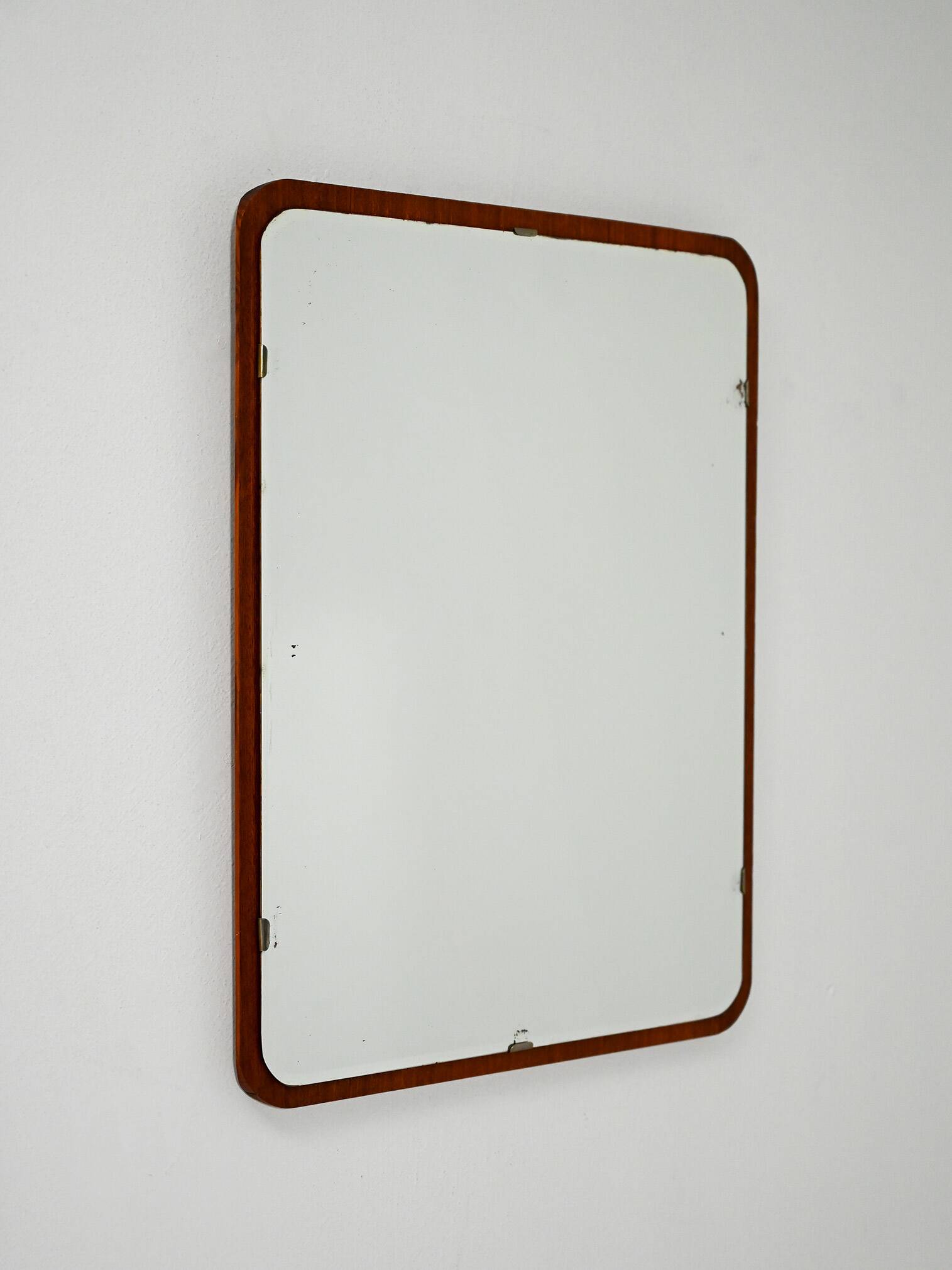 Scandinavian mirror with teak frame