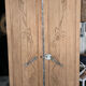 Vintage Art Deco duo of doors Rose and Daisy solid oak wood