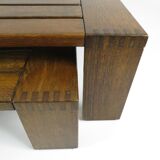 Set of 2 “dovetailed” coffee tables, 1970s