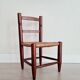Mini wooden and straw chair - brutalist look