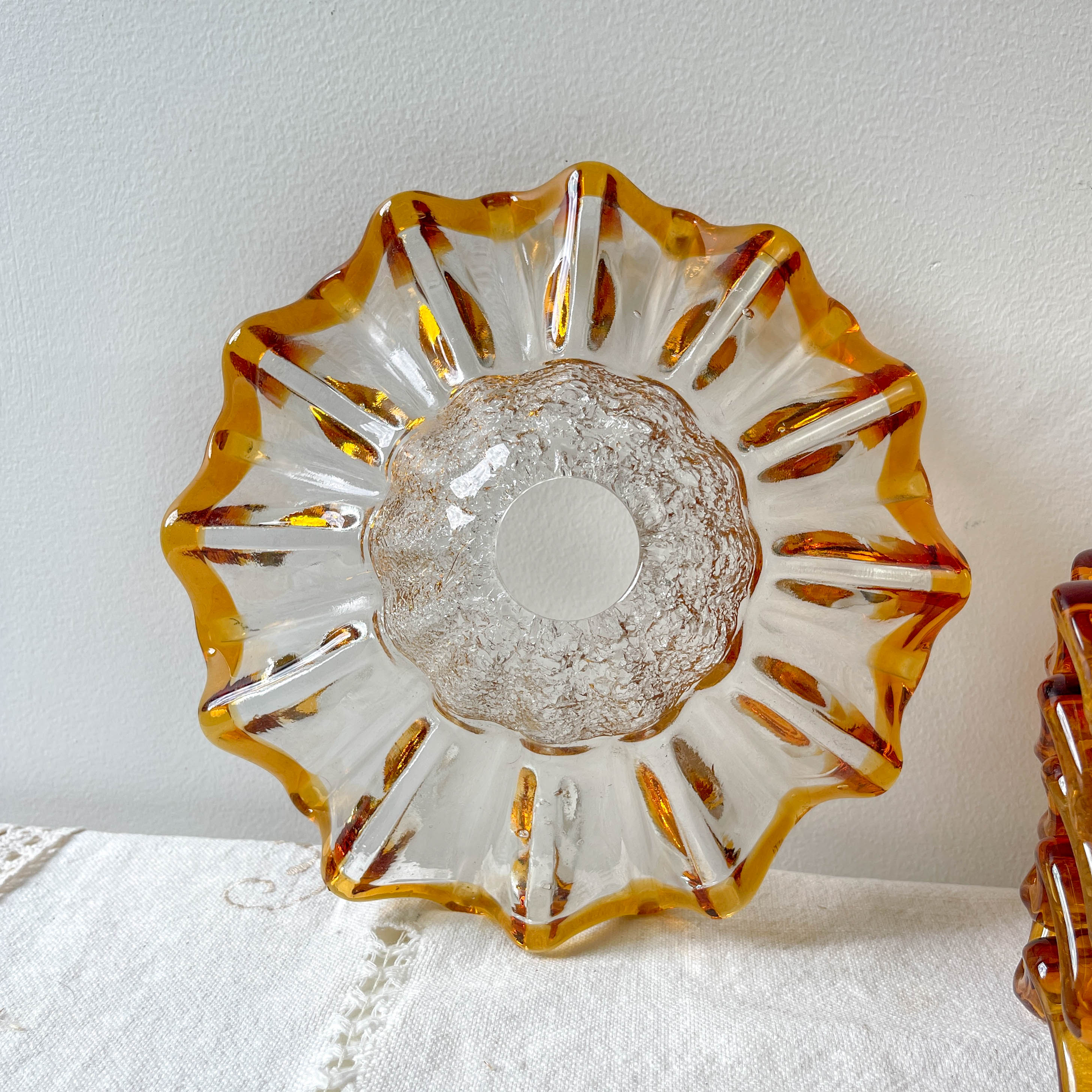 Suspension baladeuse abat-jour en verre Murano vintage – Lumière douce – Personnalisable