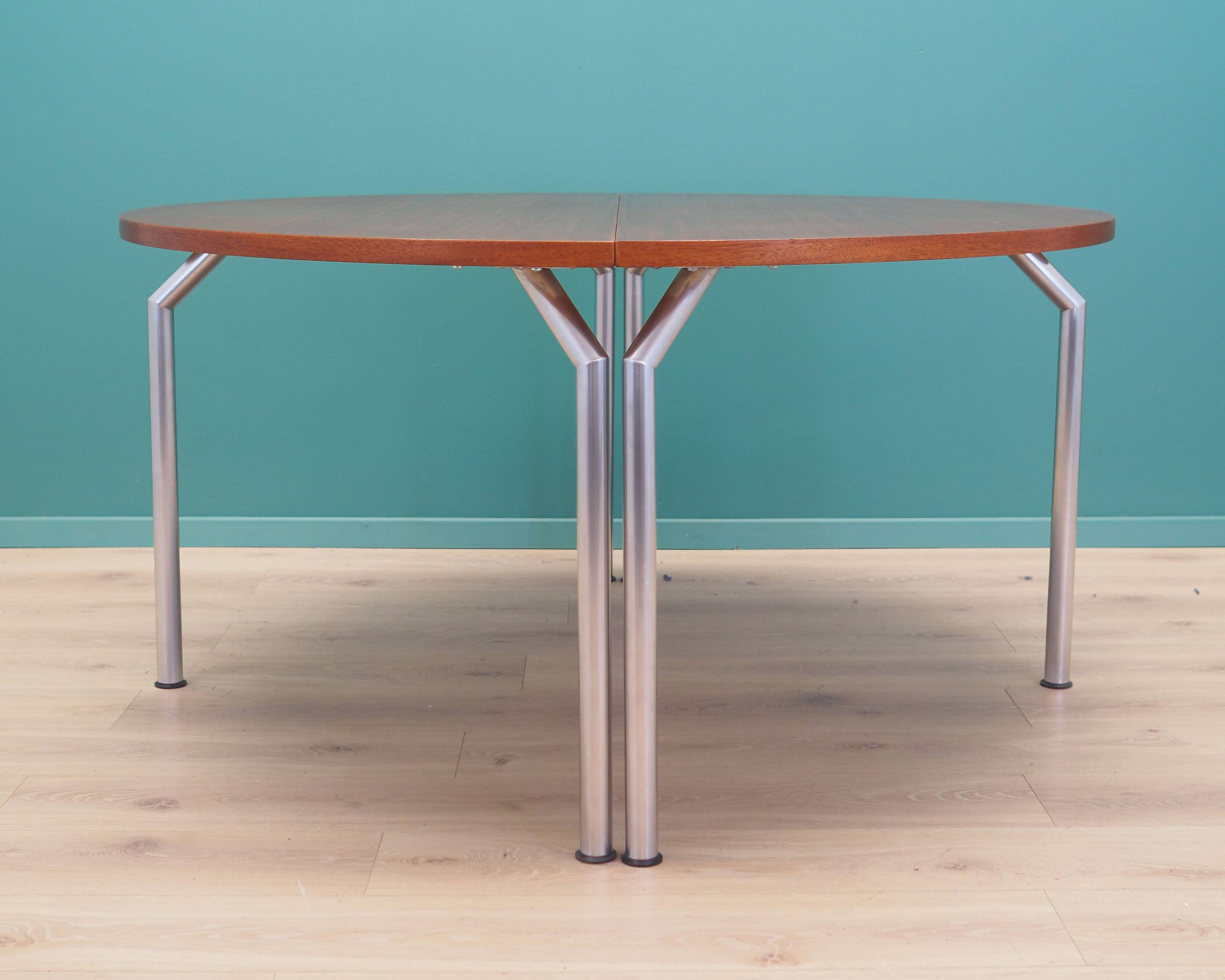 Teak half round table, Danish design, 1970s, manufacturer: Bent Krogh