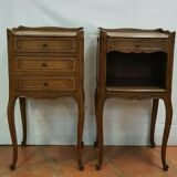 Louis xv style bedside tables in oak