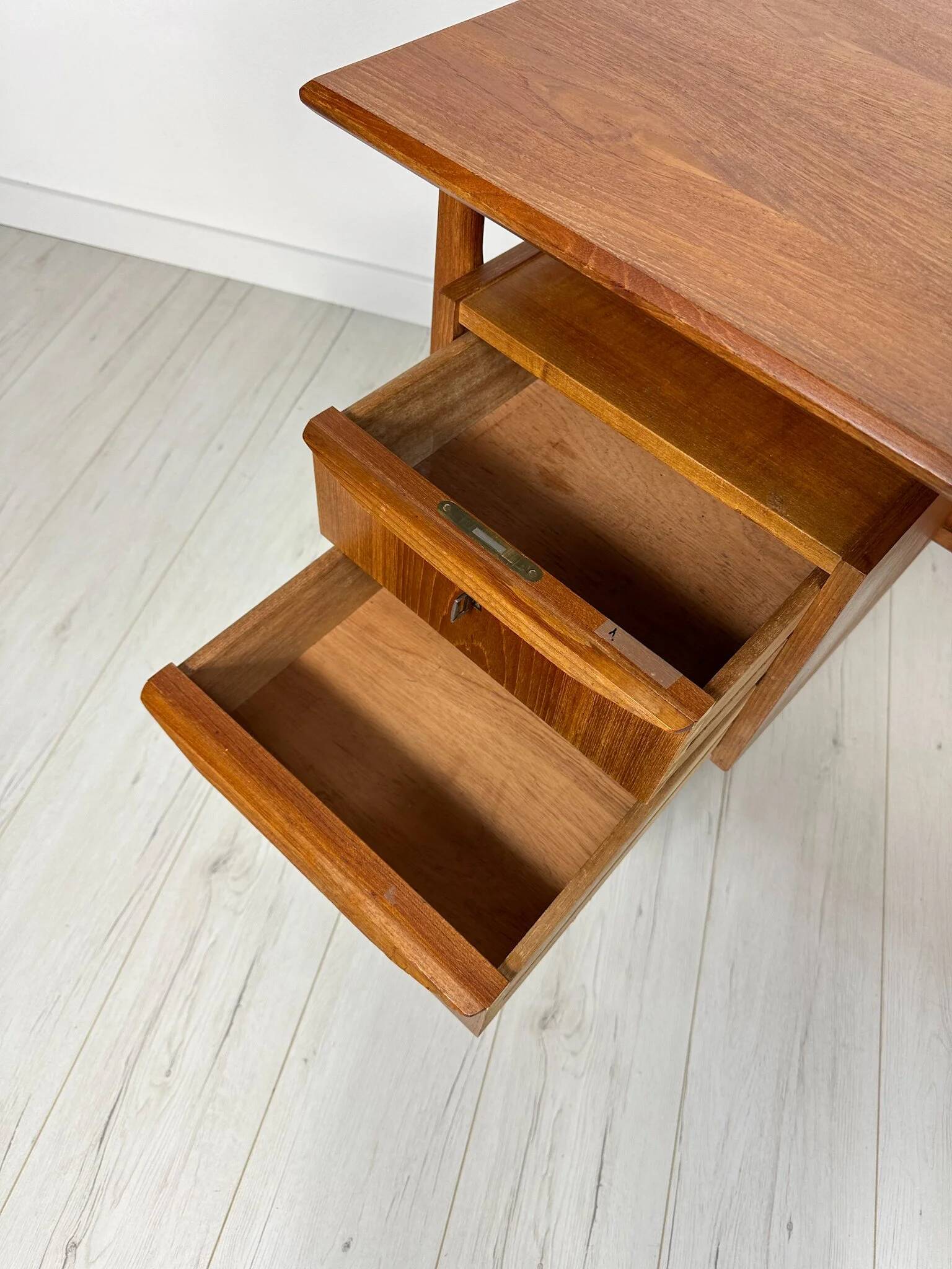 1960s Vintage Mid-Century Danish Teak Writing Desk