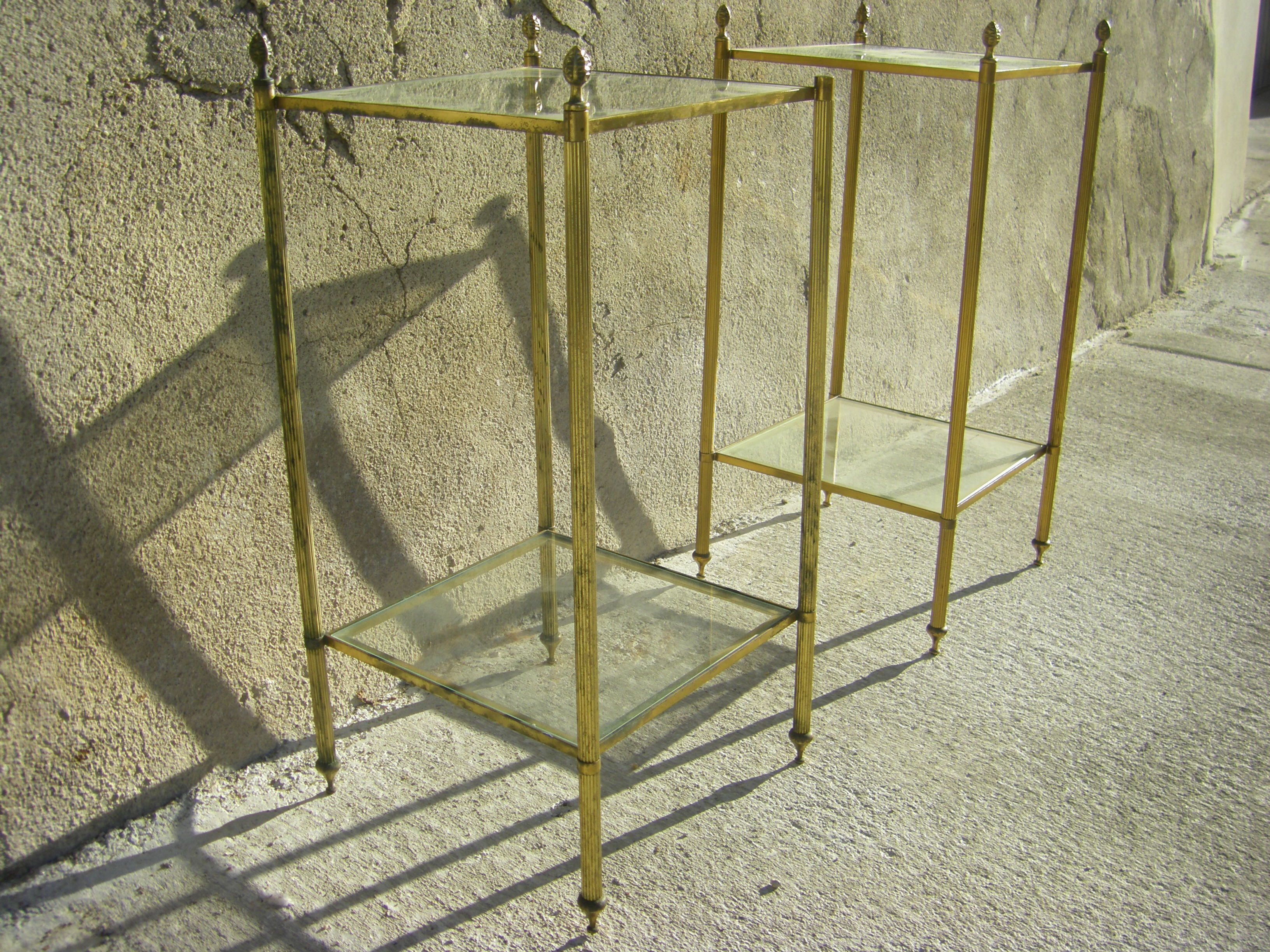 Pair of golden brass sofa tips