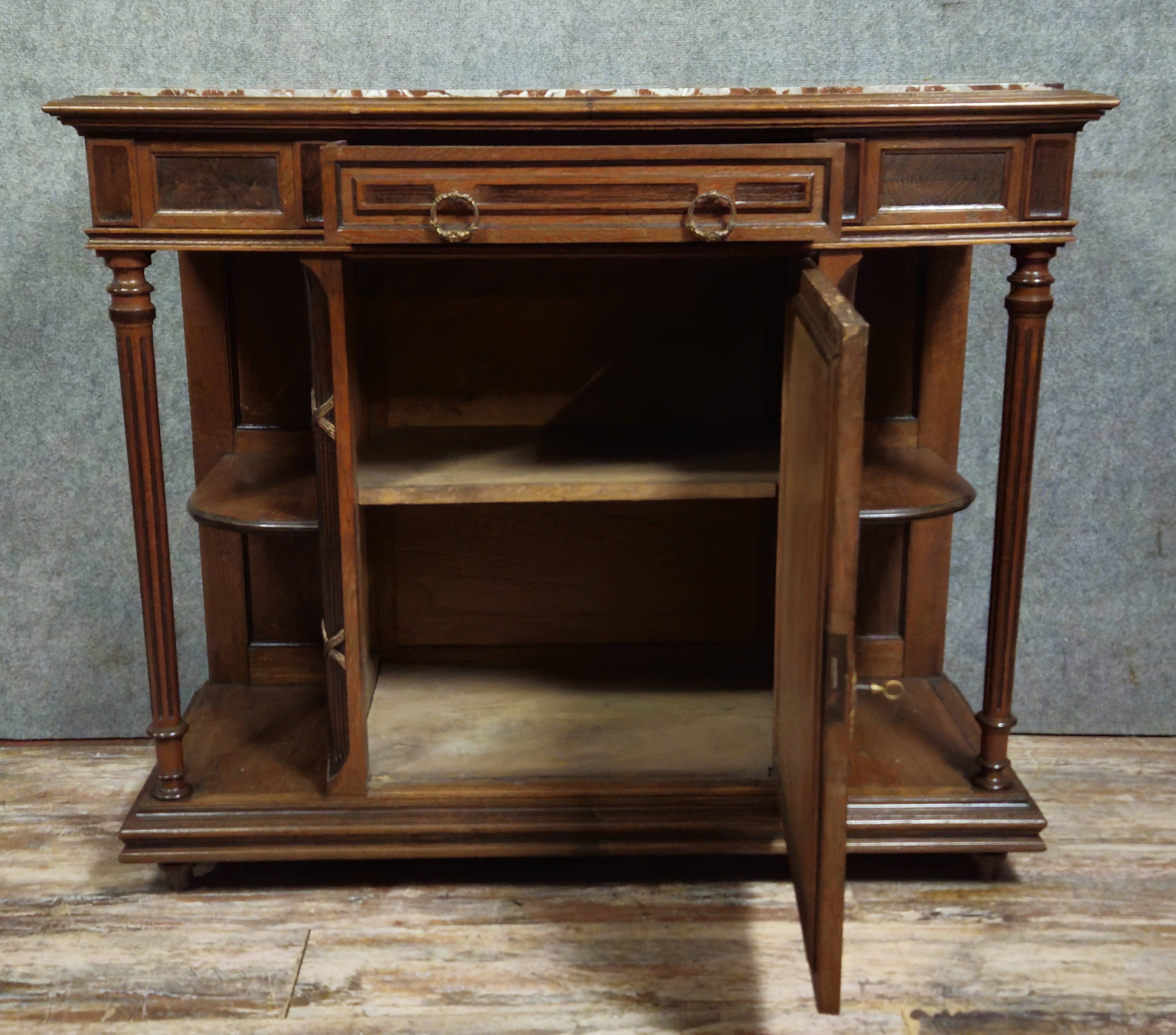 Meuble bas ancien de type buffet / dressoir / desserte style Louis XVI