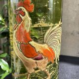 Vase « Nancy au coq émaillé» vert antique F. T. Legras