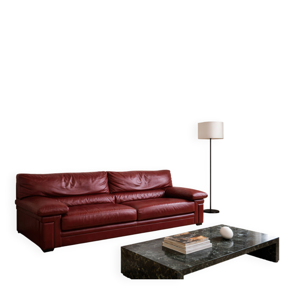 Ensemble Roche Bobois – Cuir cognac patiné – Design années 80