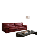 Roche Bobois Set – Patinated cognac leather – 1980s design