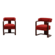 Fauteuils Art Déco rouges, Belgique vers 1920