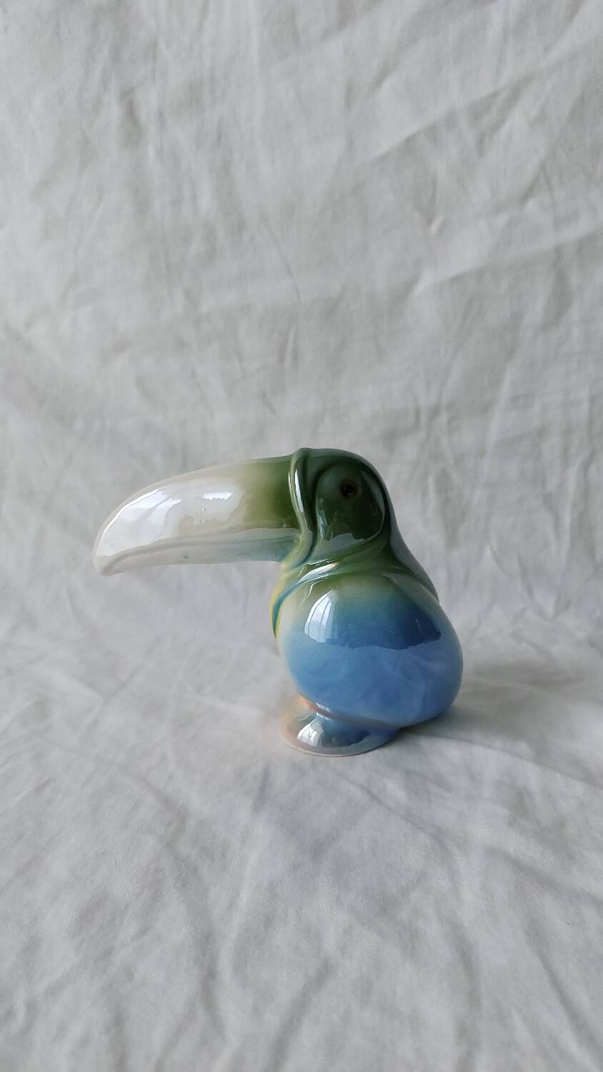 Ceramic Toucan Pastel Iridescent Enamel Decoration