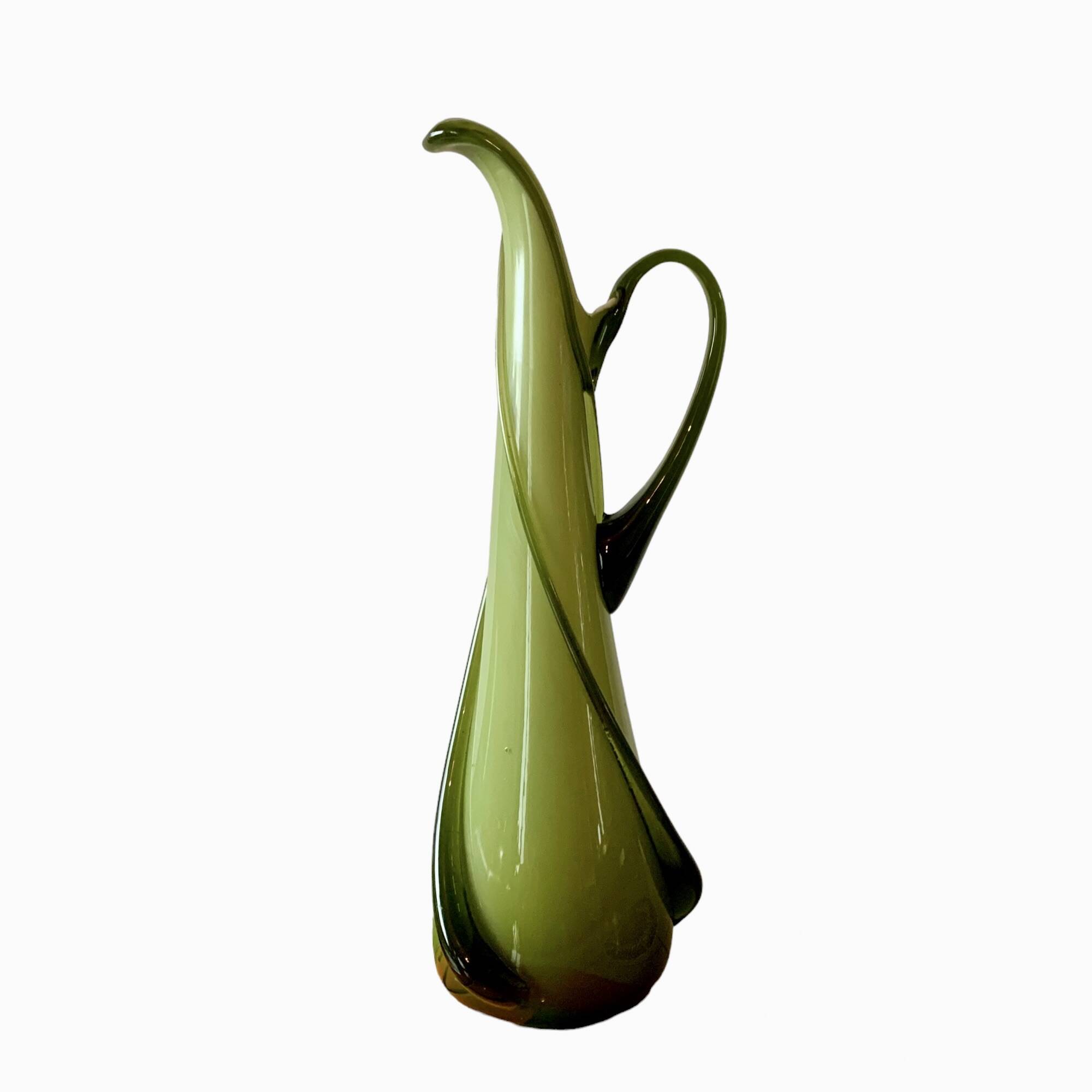 Vintage vase in green blown glass - Fratelli Betti Cristallerie - Empoli