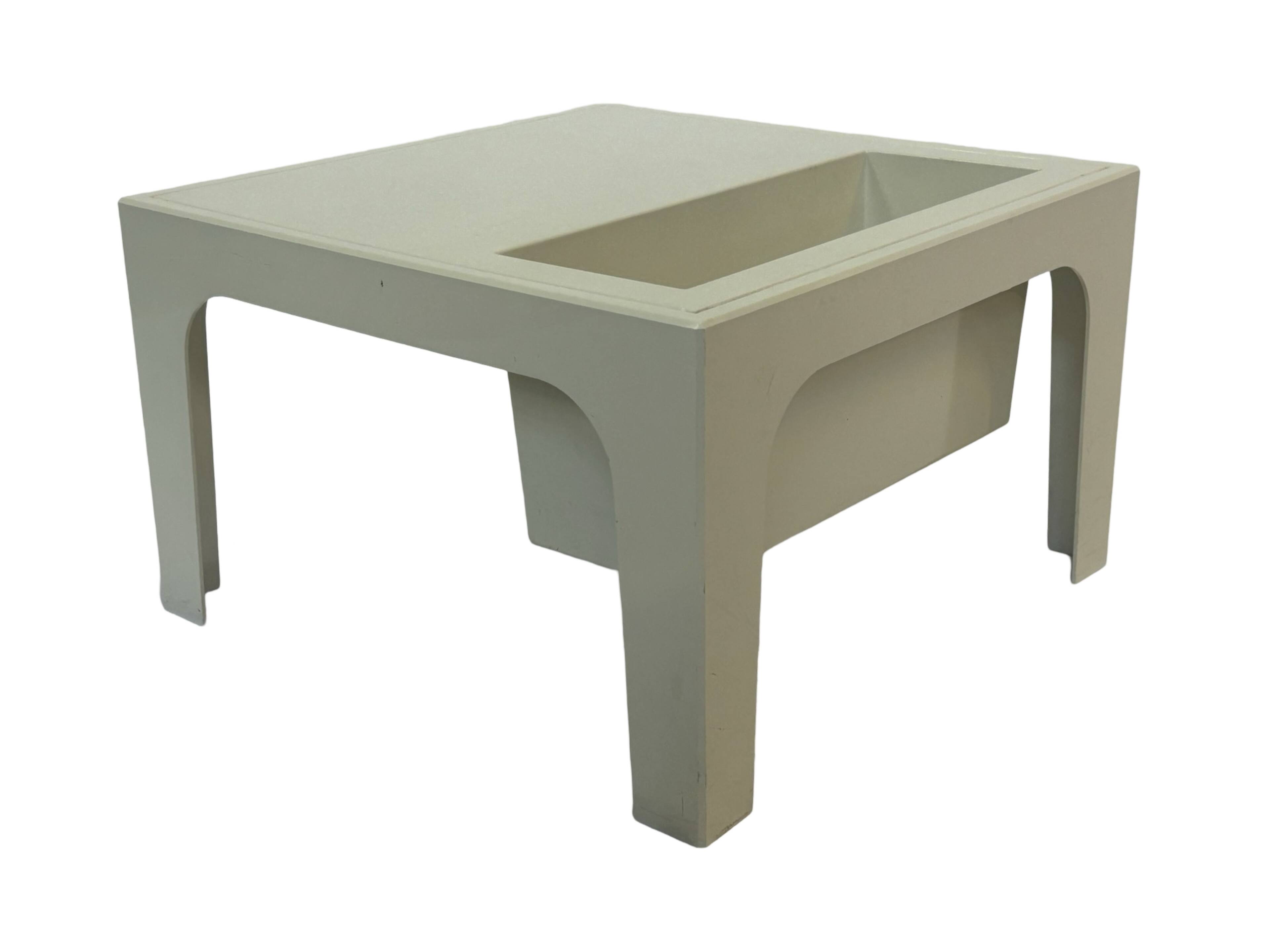 Vintage table with magazine holder, 70s space age