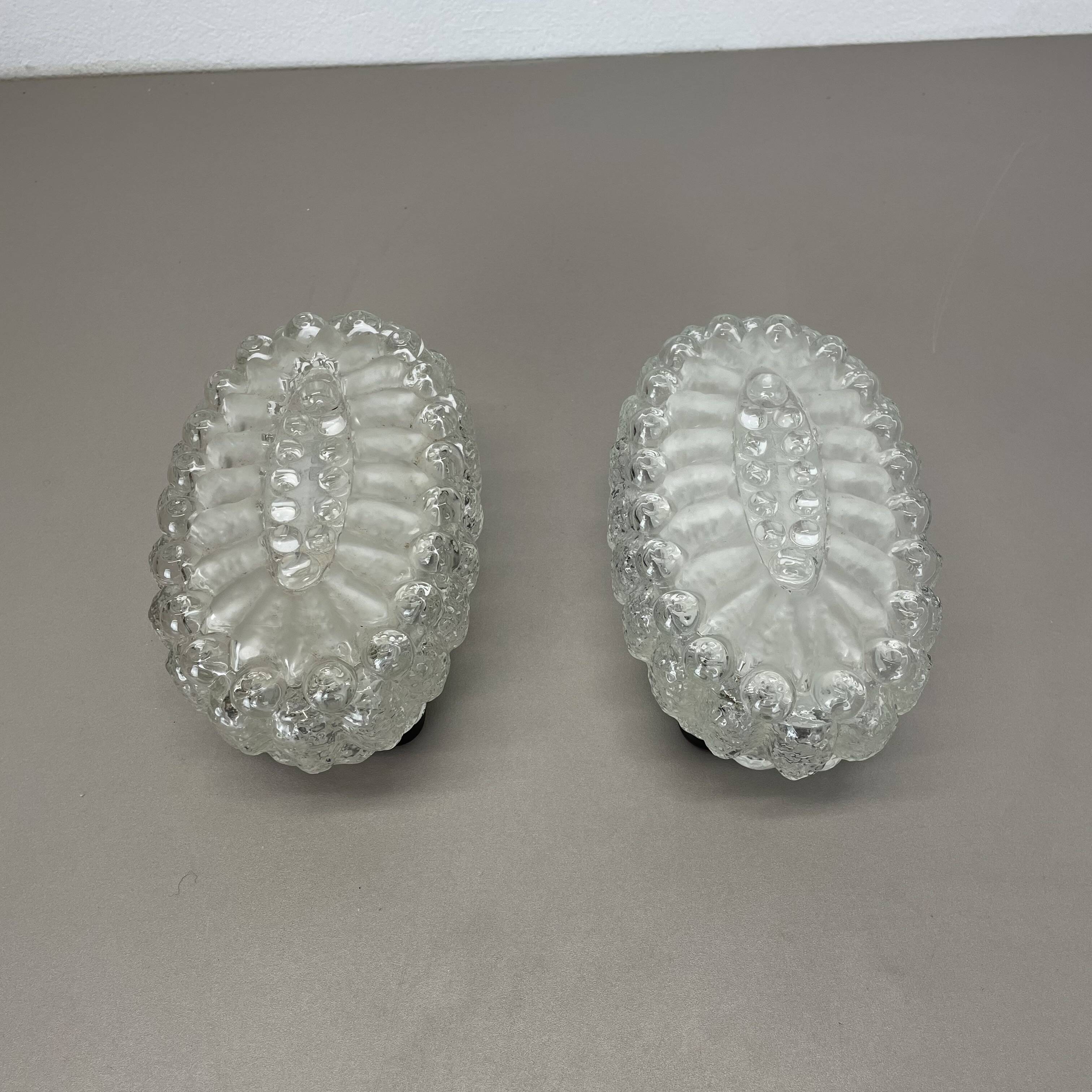 Set of Two 'BUBBLE' Glass Wall Lights in the Tynell Style, Germany, 1970s