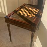 GAMES TABLE Louis XVI late nineteenth, in inlaid checkered rosewood and backgammon