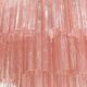 Mid Modern Italian Pink Murano Glass Cascading Suspension Lamp with Brass Frame