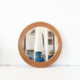 Round rattan bamboo mirror, 60 cm
