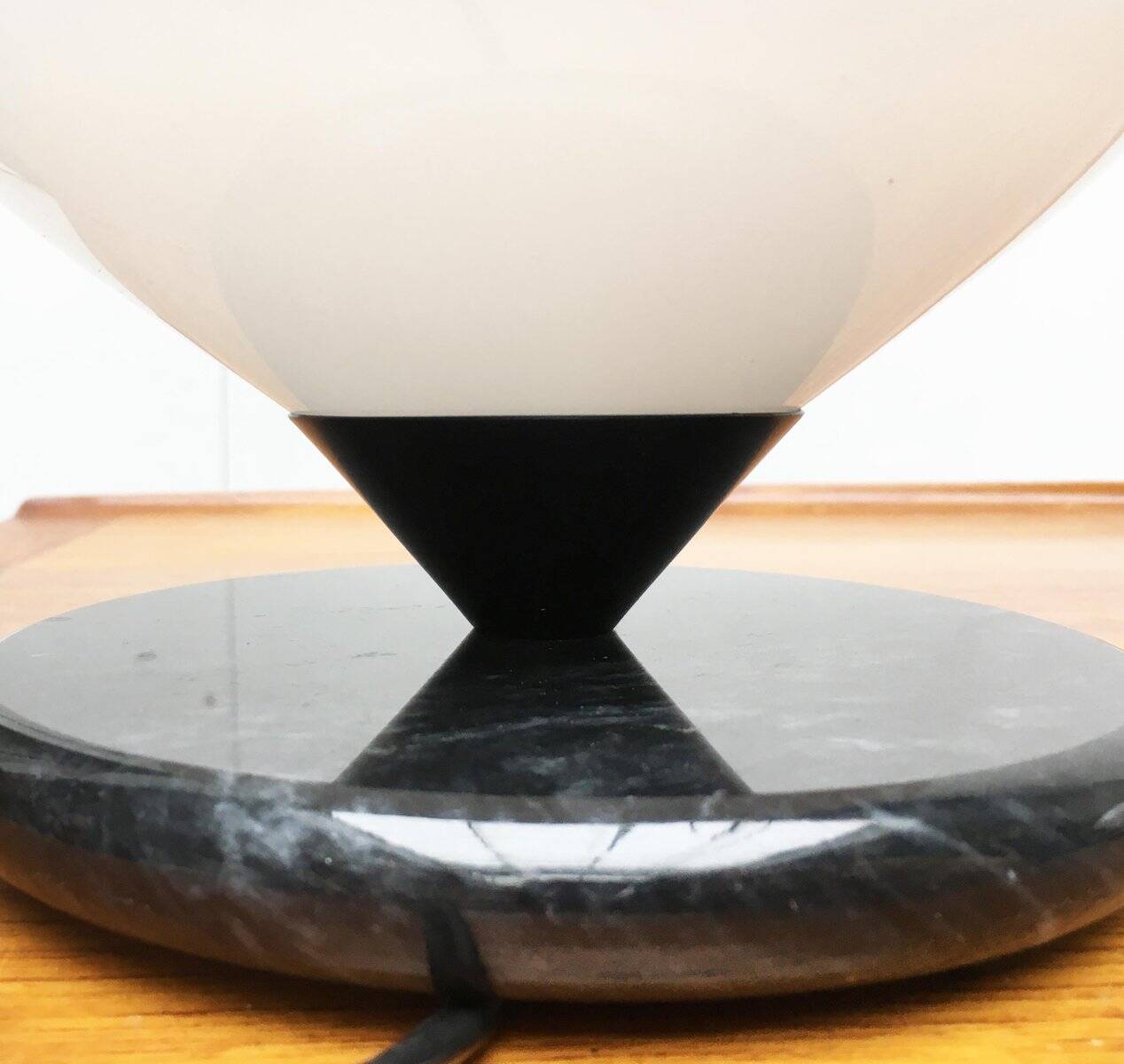 Vintage Swiss marble and glass table lamps by Optelma, set of 2.