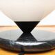 Vintage Swiss marble and glass table lamps by Optelma, set of 2.