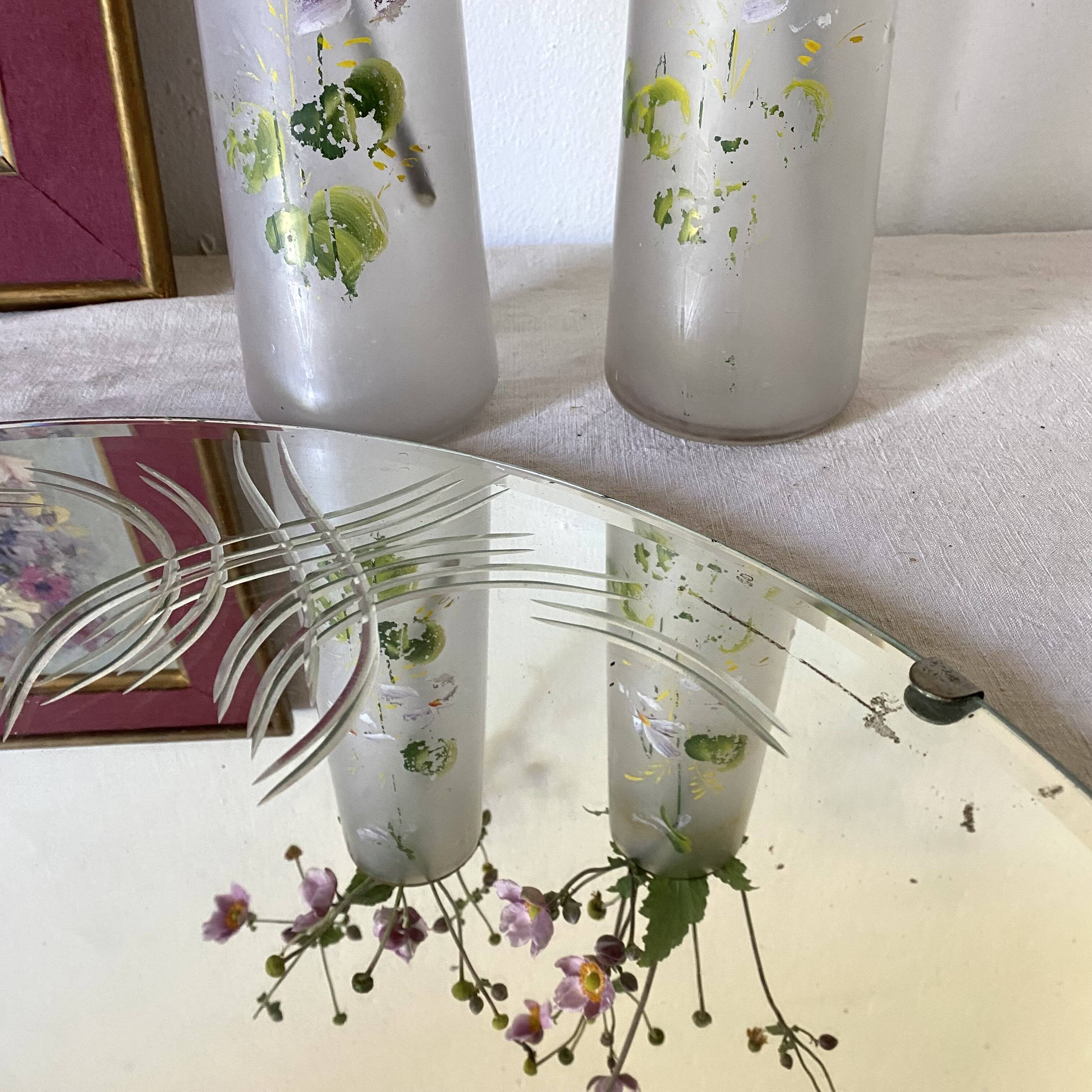 Pair of antique glass paste vases