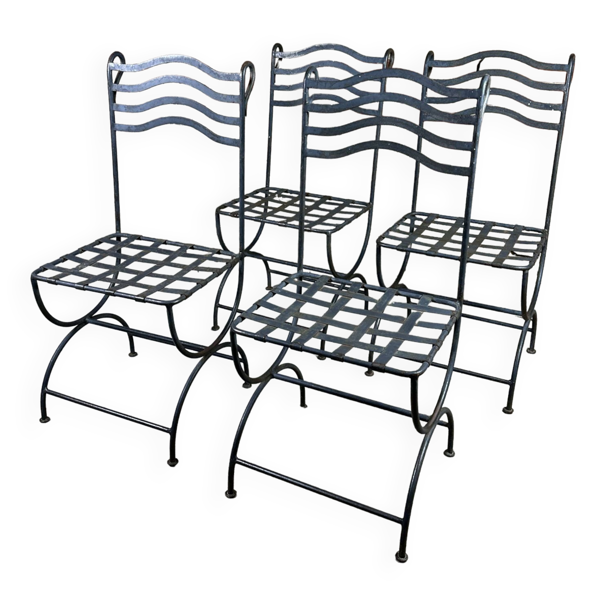 Wrought iron chairs (set of 4)