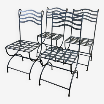 Chaises (lot de 4) en fer forgé