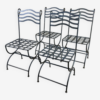 Wrought iron chairs (set of 4)