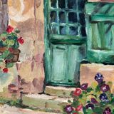 Oil on canvas by Deuzel 20th century farmyard