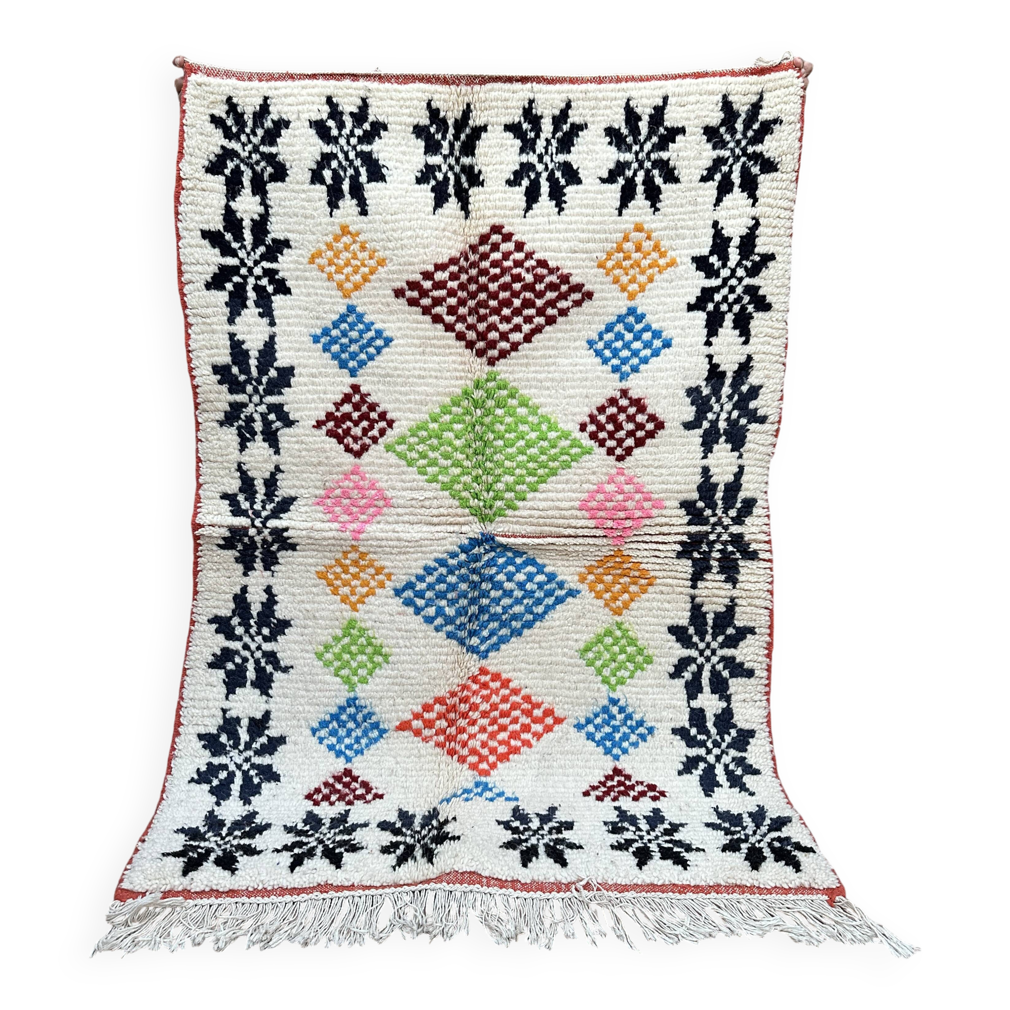 Moroccan Berber Rug Costum - Moroccan Wool Rug - New Azilal Rug - Beni Ouarain Style