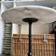 Bistro table in grey marble and black cast iron ⌀ 60 cm