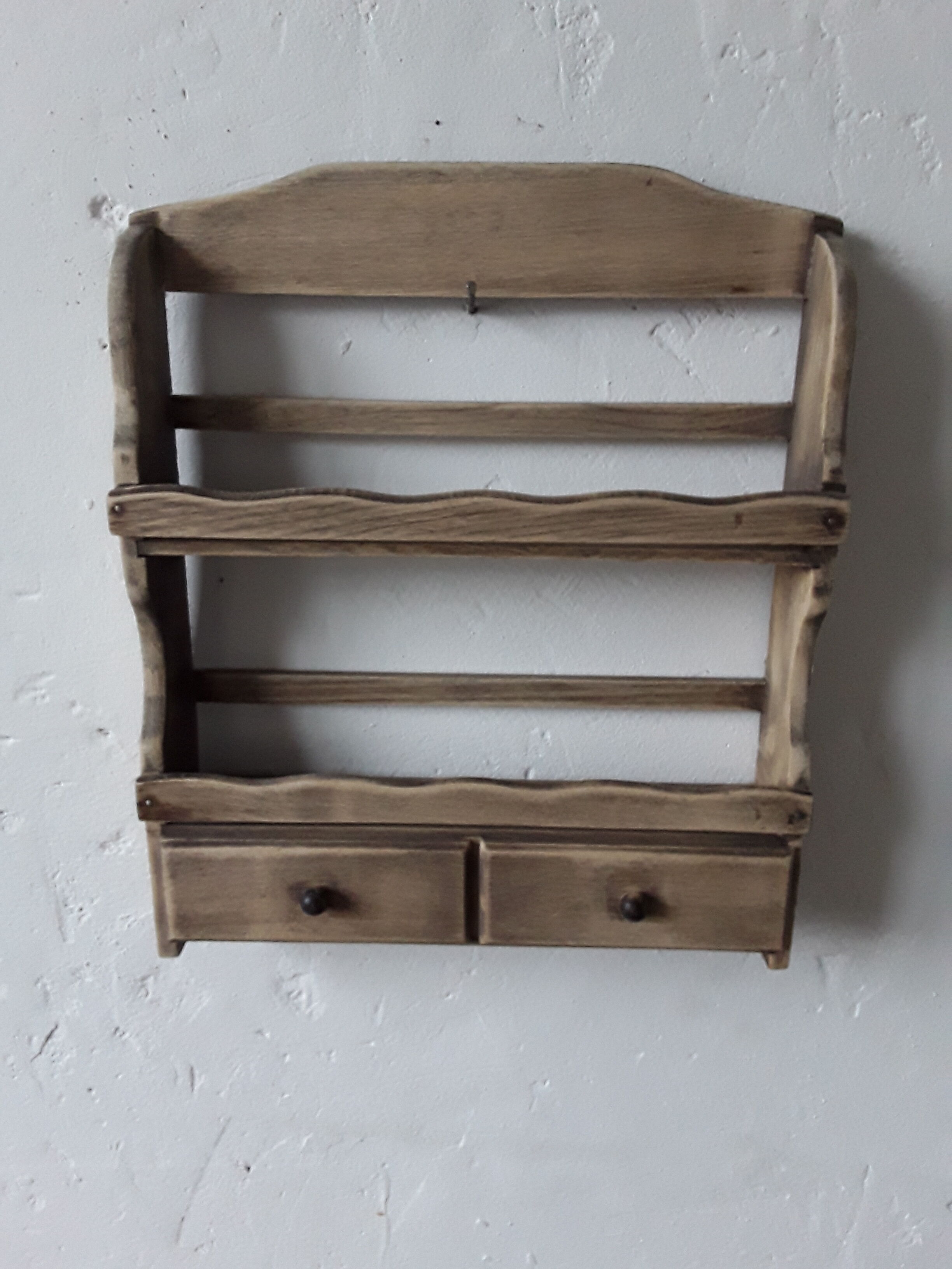 Wooden spice shelf