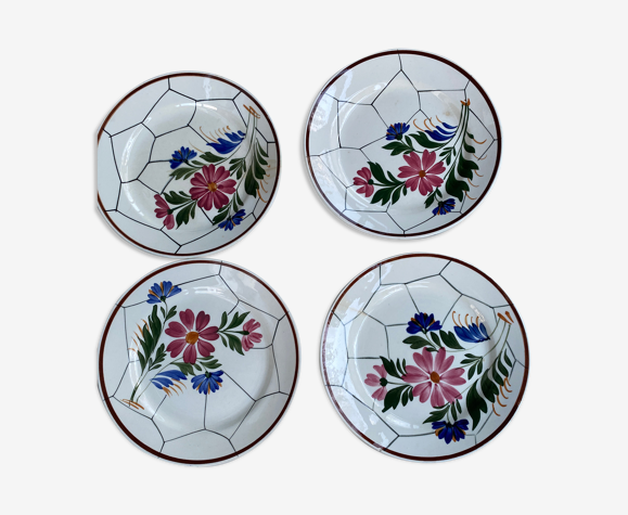 Ensemble de 4 assiettes anciennes Saint Amand