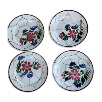 Set of 4 old Saint Amand plates