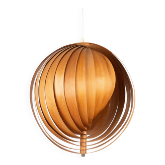 Lampe Moon vintage danoise, pin d'Oregon, 1970