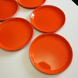 Orange mbfa Pornic 1970 plates, set of 8