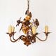 Lustre floral vintage doré par Hans Kögl