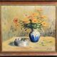 Jacques cartier 1936: oil on canvas, still life with flowers