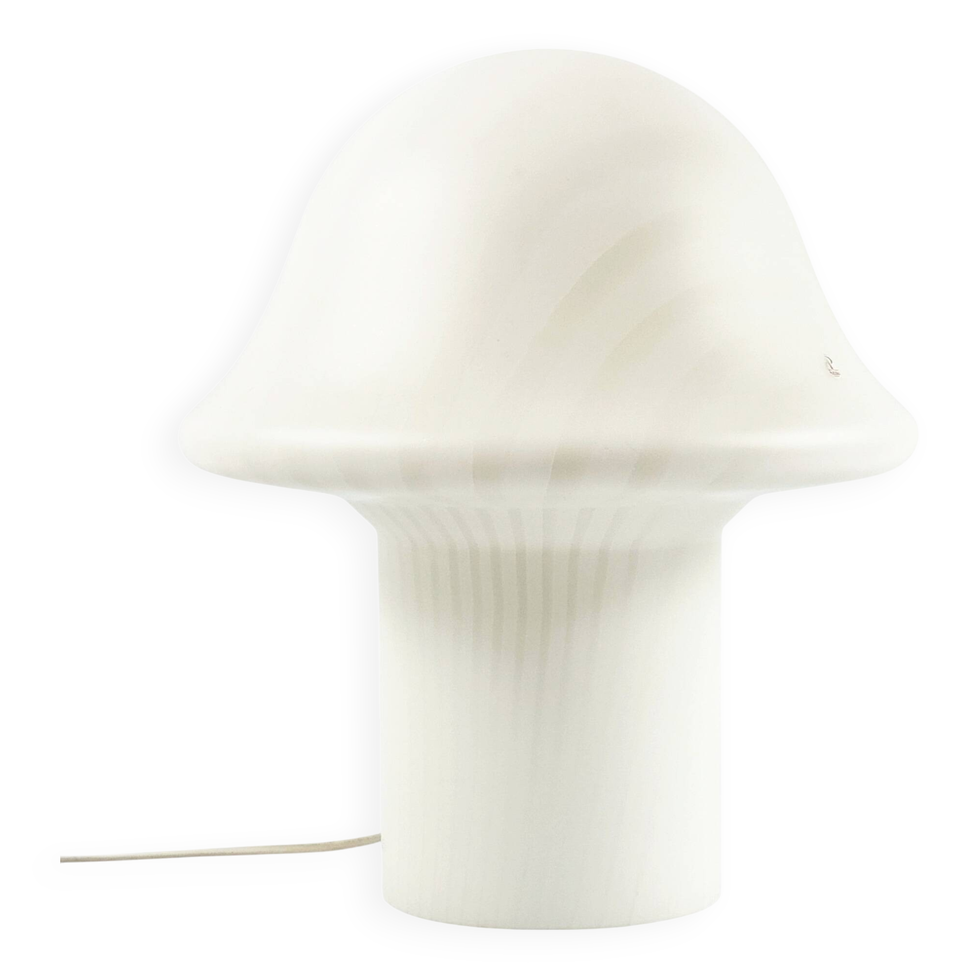 Large Mid Century Space Age Glass Mushroom Table Lamp from Peill & Putzler, Germany, 1970s