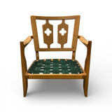 "José" armchair in solid oak by Guillerme & Chambron for Votre Ma