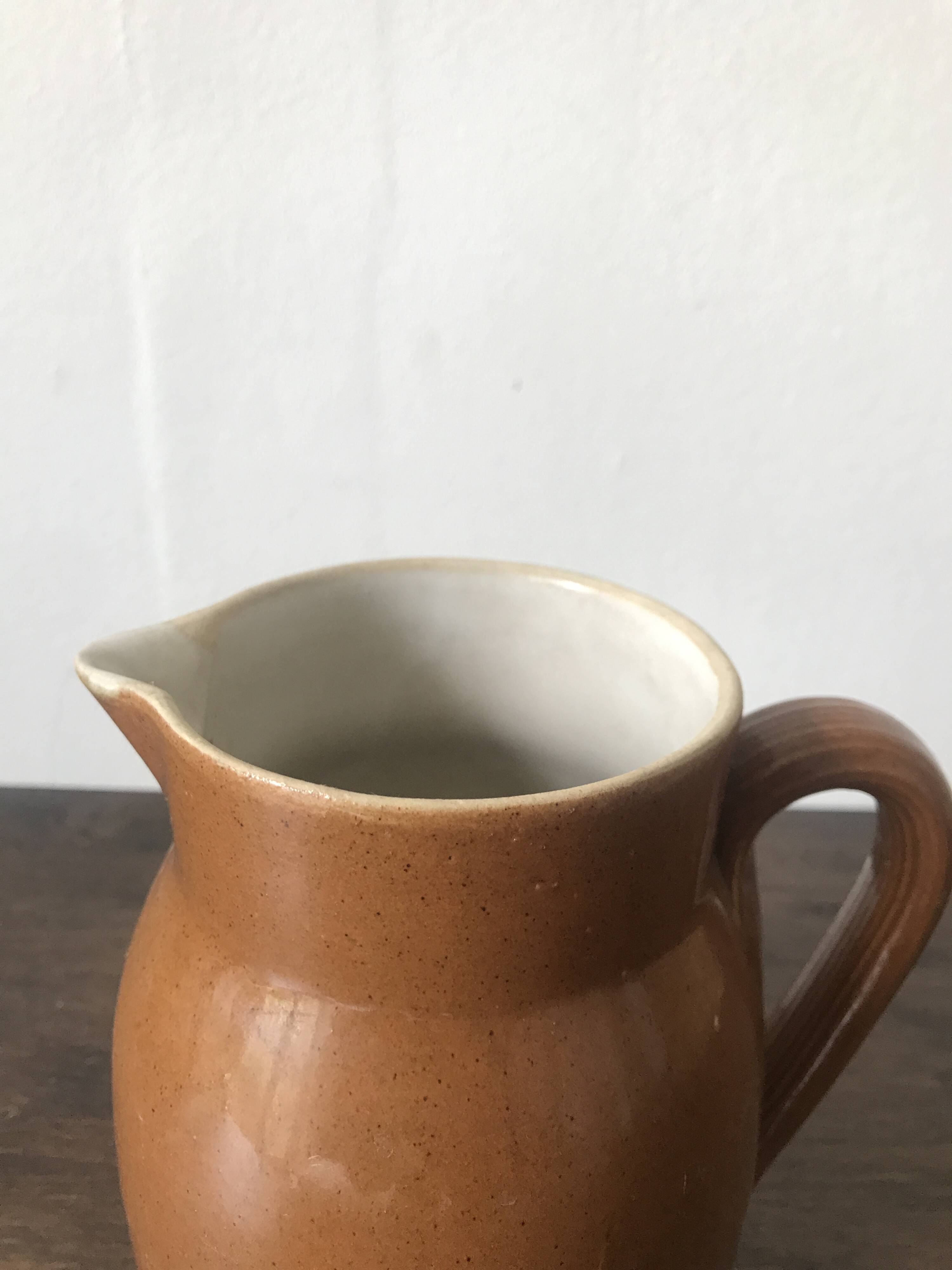 Set of 3 glazed stoneware jugs
