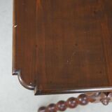 French sculptural desk in stained pine, early 20th century, Baroque style.