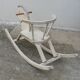 Vintage painted wooden rocking horse 1970