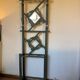 Art Deco coat rack in green patinated wood