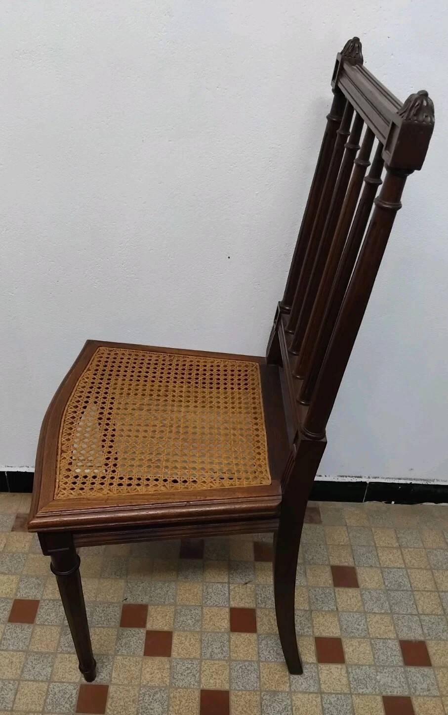 Antique Louis XVI Style Chair with Caned Seat